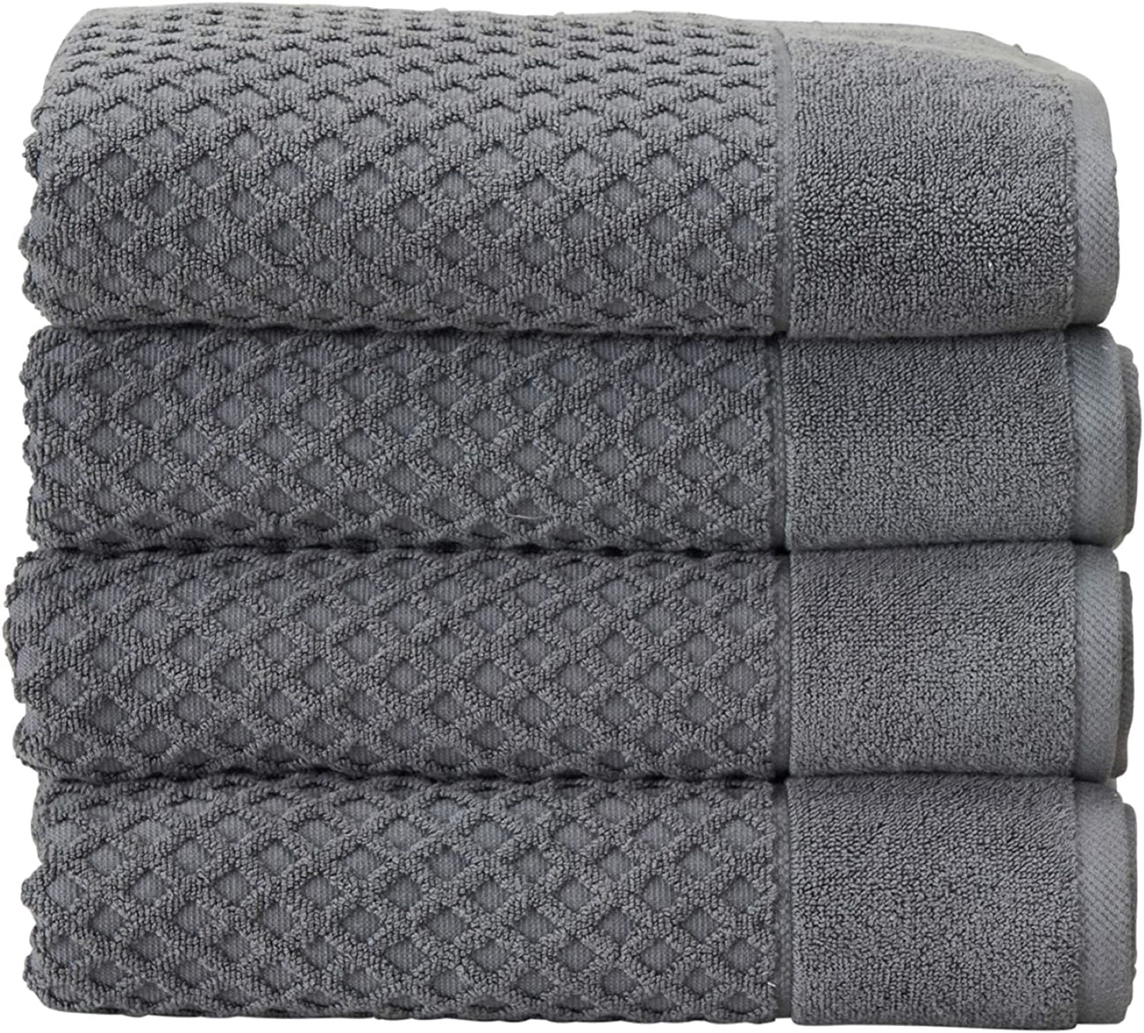 Simpli-Magic Plush Diamond Bath Towels 4 Pack