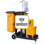 Simpli-Magic Premium Janitorial Utility Cart, Commercial, Yellow/Grey