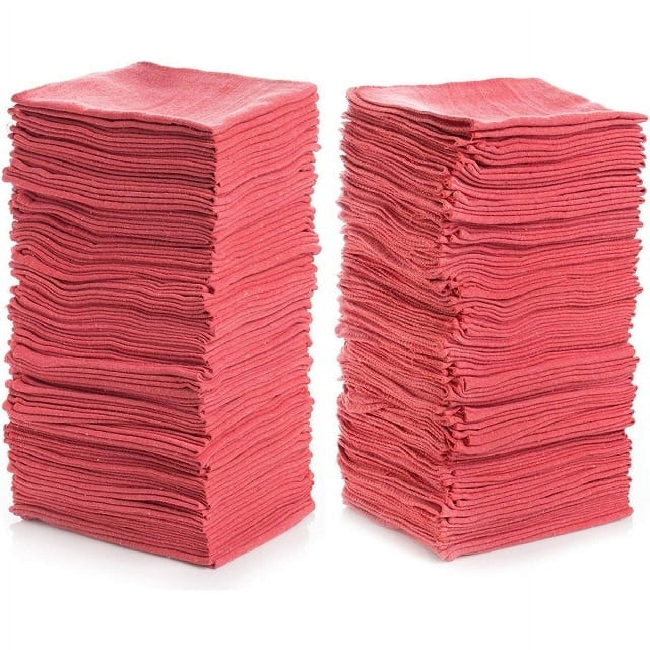Simpli-Magic Shop Towels Red Cotton Rags Multipurpose Cleaning Cloths, 150-Pack