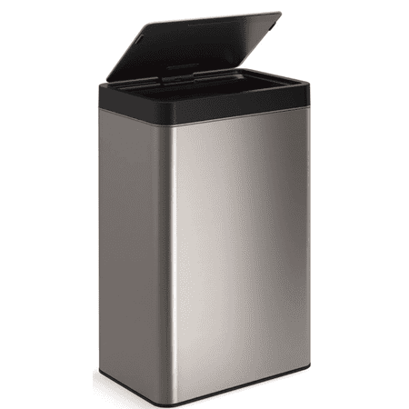 Simpli-Magic Touchless Trash Can Stainless Steel Kitchen Garbage Can, Rectangular 50L
