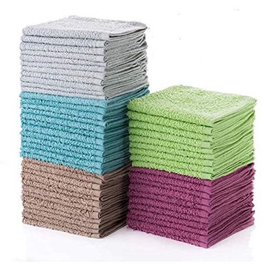 SIMPLI-MAGIC 50ct Terry Towel Cleaning Cloths - 12x12 Inch Soft Plush Cotton