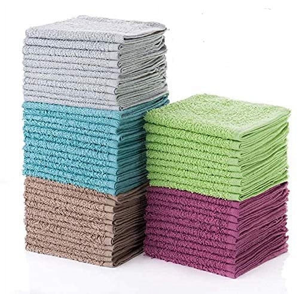 Simpli-Magic Terry Towel Cleaning Cloths for Home & Commercial Use Multicolor Hand Towels, 50-Pack