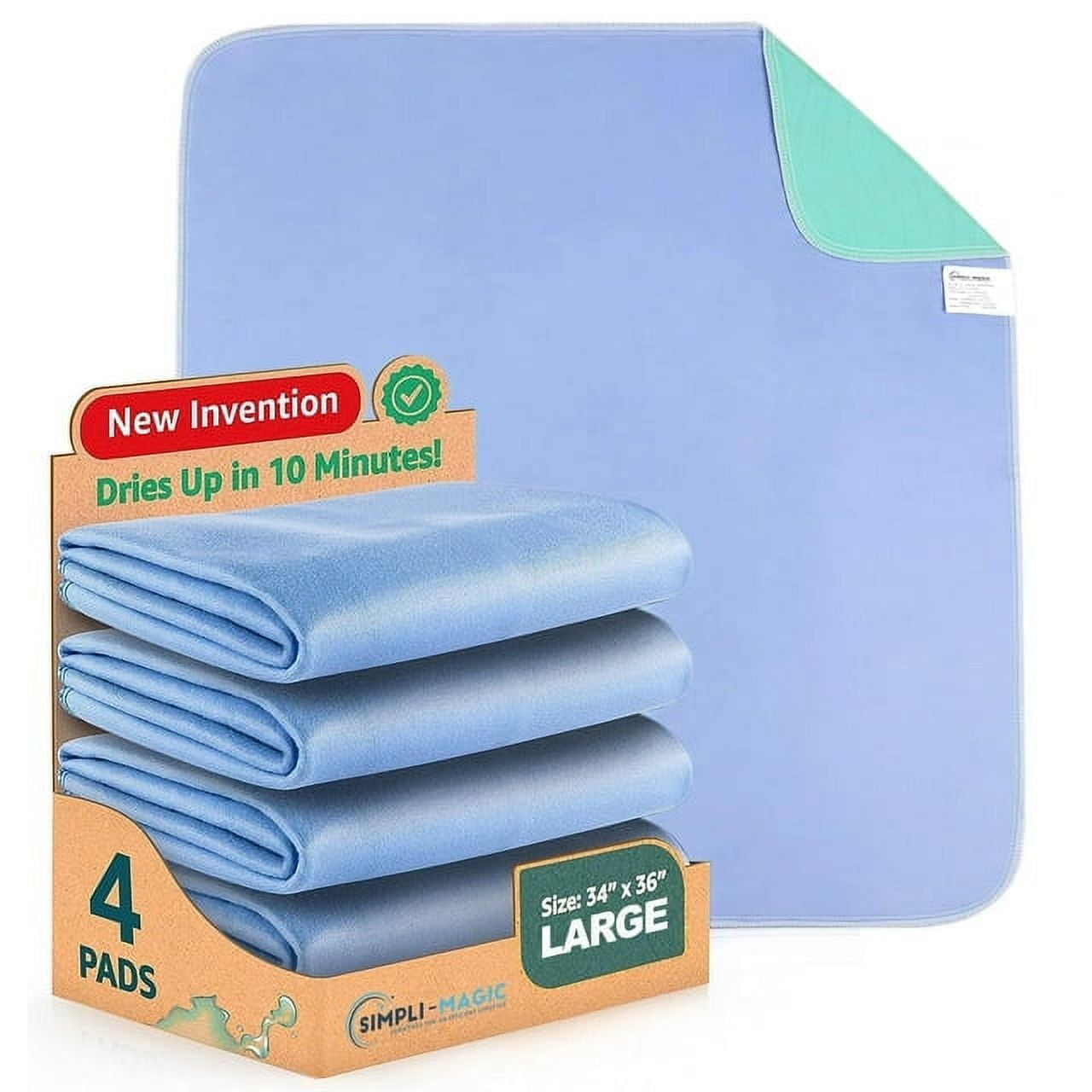 SimpliMagic Washable Underpads Reusable Incontinence Pads, 34" x 36" 4