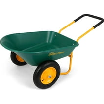 Simpli Magic Wheelbarrow Dual-Wheel Garden Wagon Yard Cart with Built-in Stand