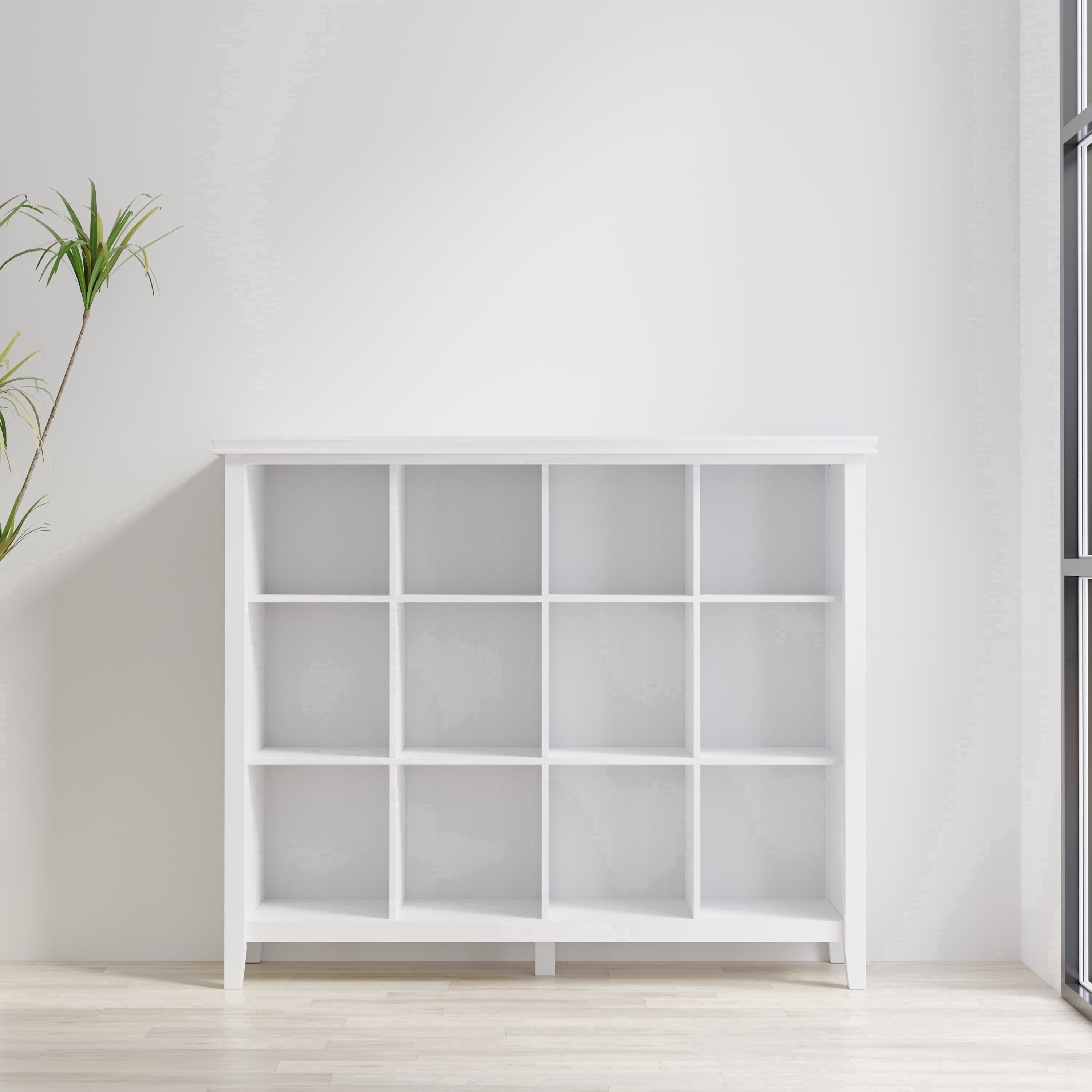 Simpli Home Artisan SOLID WOOD 48 inch x 57 inch Transitional 12 Cube Storage in White