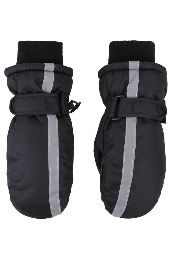 Boy's Winter 3M Thinsulate Waterproof Ski Mittens Gloves,XS,Black