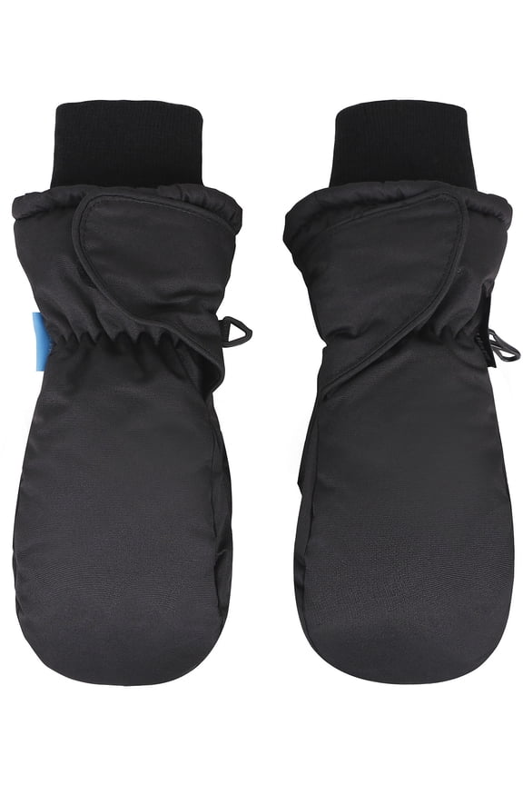 Children's Snow Sports 3M Thinsulate Waterproof Winter Mittens Gloves,XS,Black