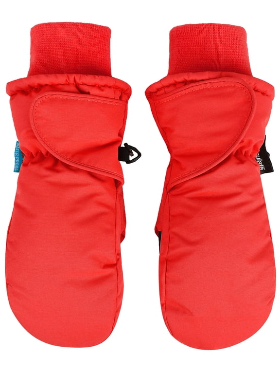 Girl's Snow Sports 3M Thinsulate Waterproof Winter Mittens Gloves,Toddler,Red