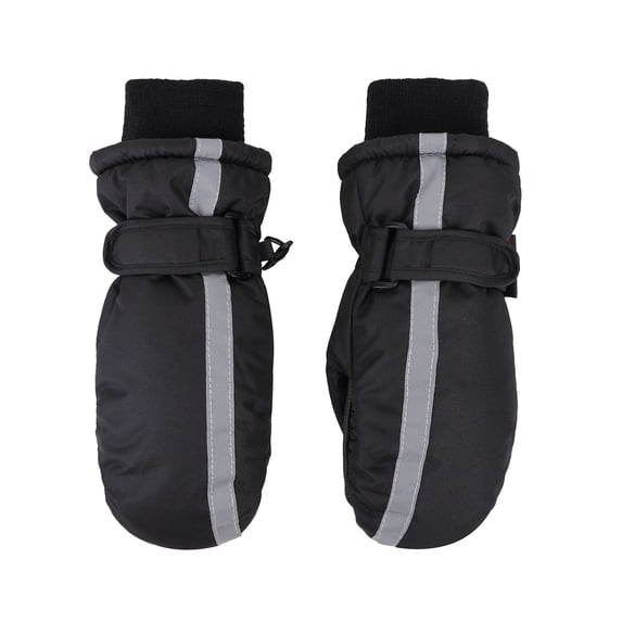SimpliKids Gril's Winter Sport Thinsulate Waterproof Ski Mittens Gloves,M,Black