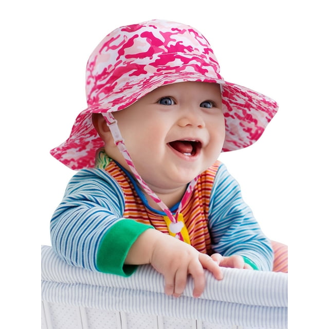 SimpliKids Spf Hat Baby Bucket Hats for Kids Summer Kids Bucket Hat Girls Swimming Sun Protection Hats for Baby Girls Kid Hat Baby Girl Hats, Pink Camo, 2-4T