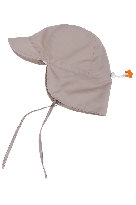 UPF 50+ UV Ray Sun Protection Baby Hat w/ Neck Flap & Drawstring,Khaki,12-24 Months