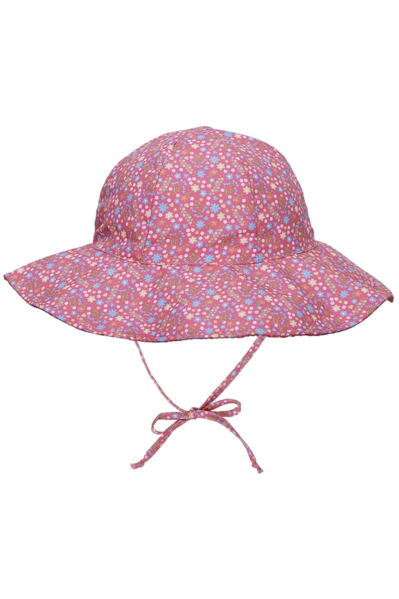 UPF 50+ UV Ray Sun Protection Wide Brim Baby Sun Hat,Pink Flower,2-4 Years