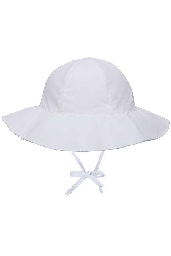 UPF 50+ UV Ray Sun Protection Wide Brim Baby Sun Hat,White,0-12 Months