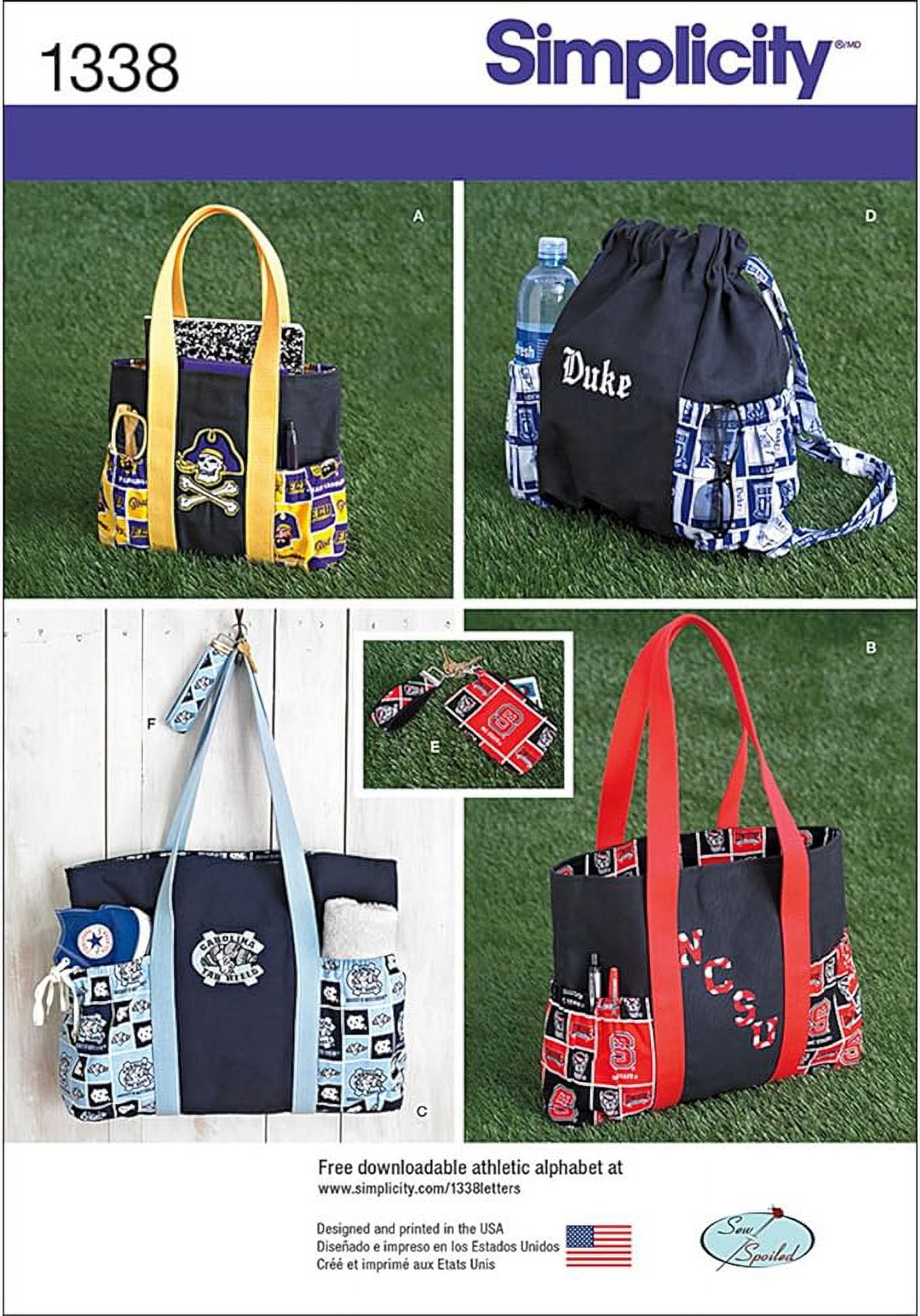 Simplicity 1338 Tote Bag, Backpack, and Coin Purse Sewing Pattern, One ...