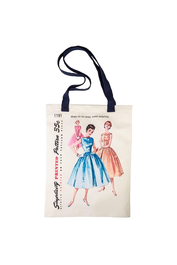 1950’s Vintage Sewing Pattern Retro Fabric Tote Shoulder Bag