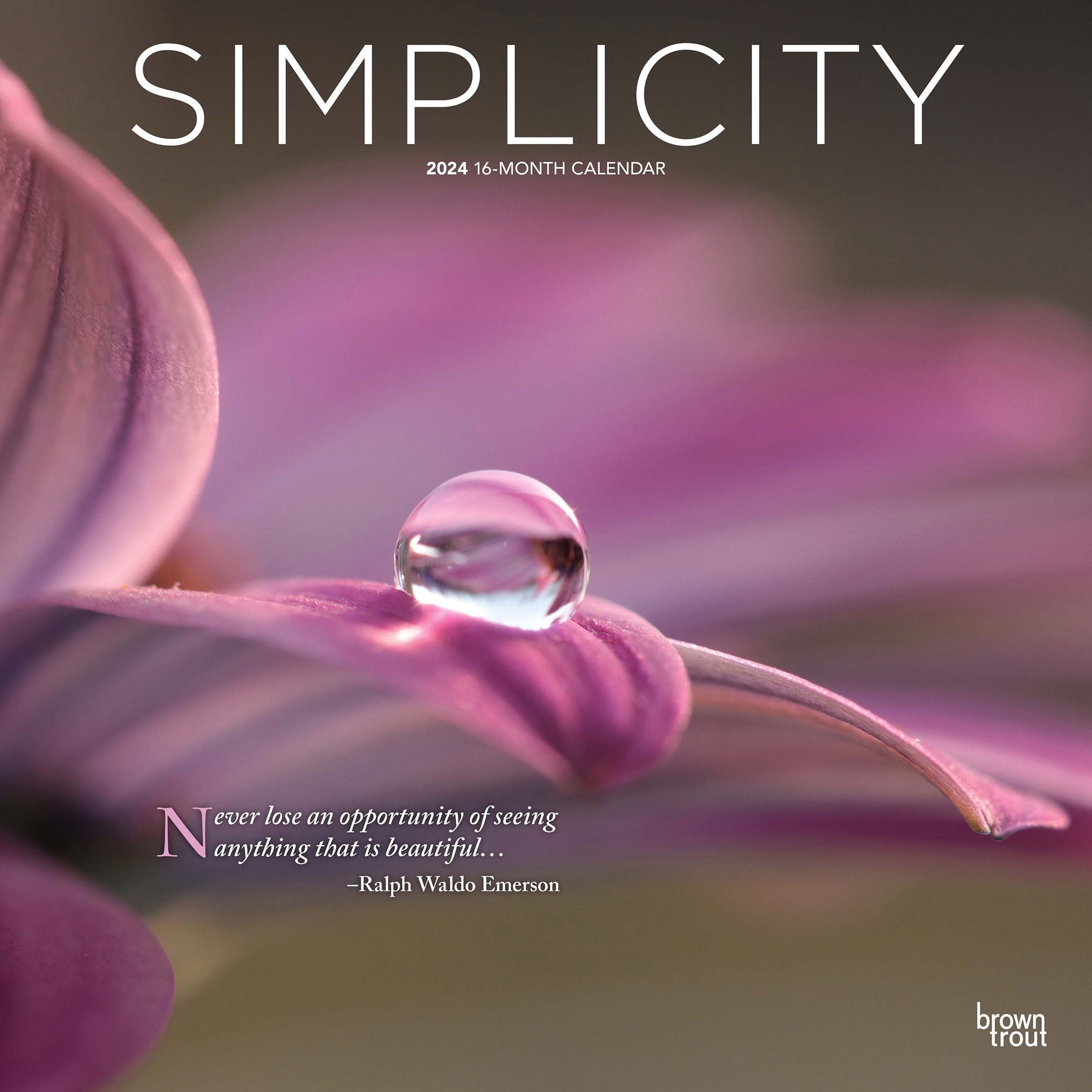 Simplicity 2024 12x24" (Hanging) Square Wall Calendar BrownTrout