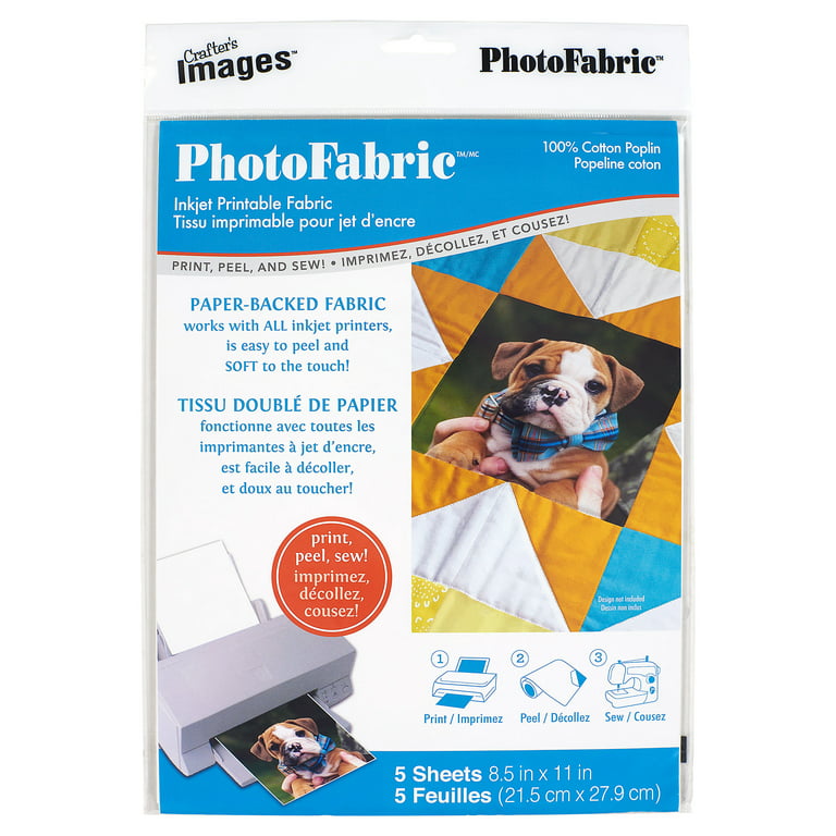 Simplicity by Design Photo Fabric, Inkjet Printable Fabric 3 Packs Of 5  Sheets