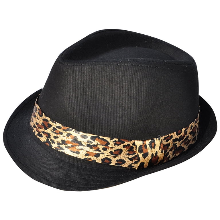 Simplicity Adult Feather Trilby Wool Fedora Hats, Black 