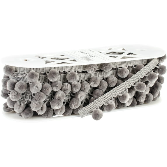 Simplicity Ball Fringe 1.125"X12yd-Grey