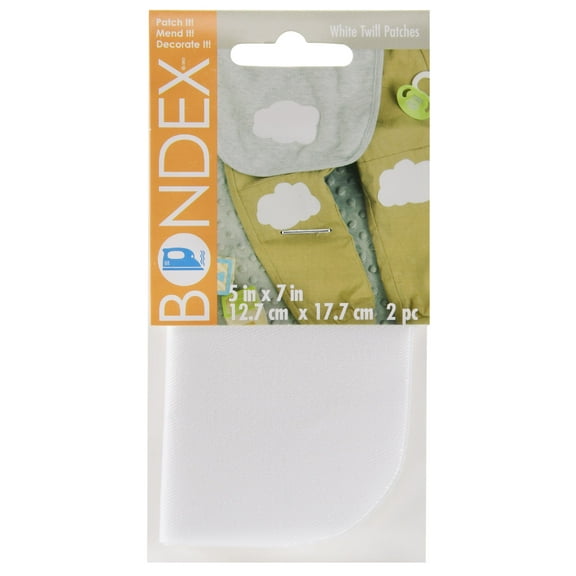 Simplicity Bondex 5" x 7" White Twill Iron-On Patches, 2 Pieces