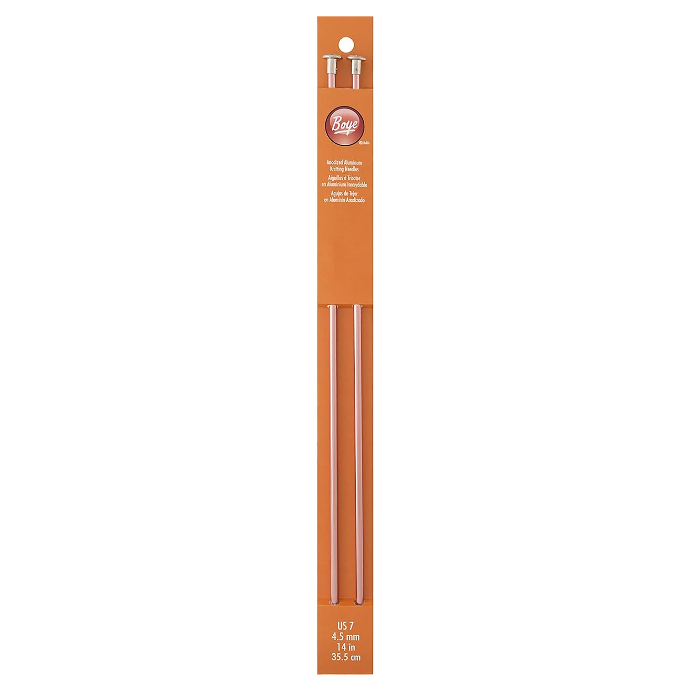 Simplicity Boye 14 in Anodized Aluminum Knitting Needles, Size 7 Rose Gold