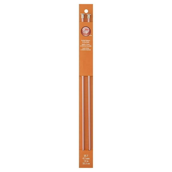 Simplicity Boye 14 in Anodized Aluminum Knitting Needles, Size 7 Rose Gold