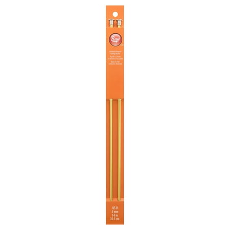 Simplicity Boye 14 in Anodized Aluminum Single-Point Knitting Needles, Size 8 Gold