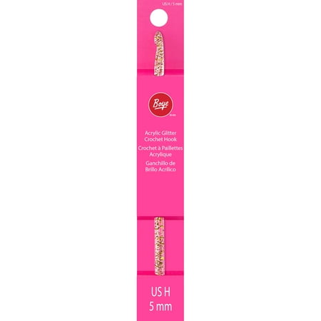 Simplicity Boye Acrylic Glitter Crochet Hook, Size H Pink
