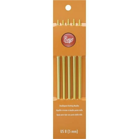 Simplicity Boye Aluminum 7 in Knitting Double Point Needles, Size 8 Gold