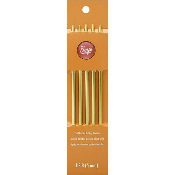 Simplicity Boye Aluminum 7 in Knitting Double Point Needles, Size 8 Gold