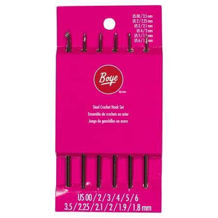 Simplicity Boye Aluminum Crochet Hook, Set 00, 2-6 Multicolor