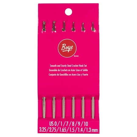 Simplicity Boye Steel Crochet Set, Sizes 0,1,7-10 Multicolor