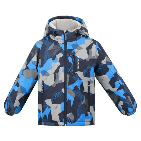 Simplicity Boys Girls Winter Waterproof Snow Ski Jacket, Midnight Chrome Camo, Boy_4_3-4Y