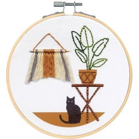 Simplicity Cat Wall Hanging Embroidery Kit by Dimensions, 1 Each
