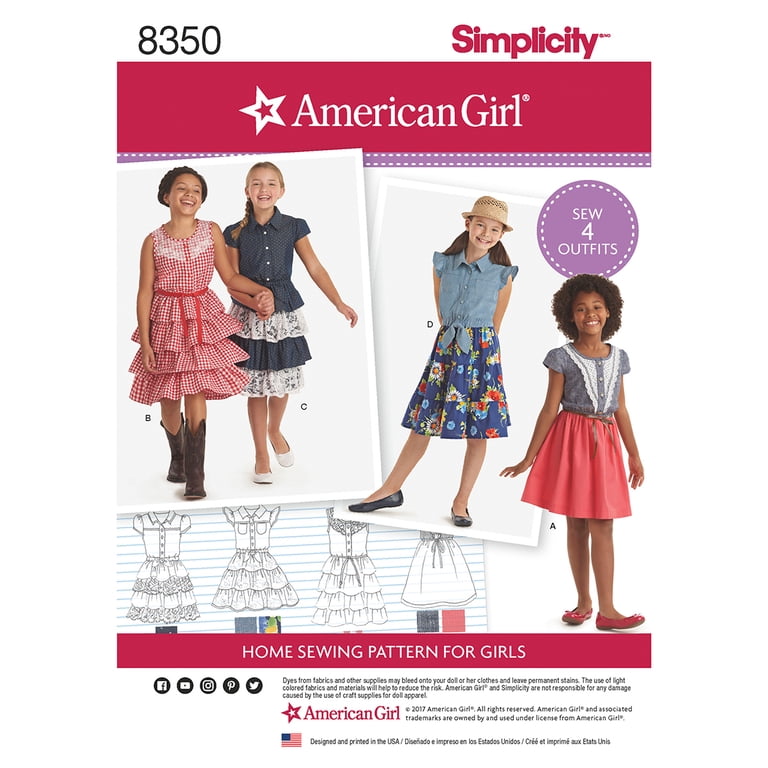 Simplicity Children's Size 3-8 American Girl Dress Pattern, 1 Each -  Walmart.com