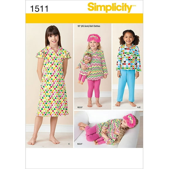 Simplicity Childs' Size 3-8 Sleepwear Pattern, 1 Each