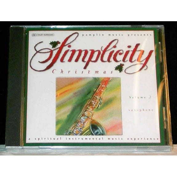 Simplicity Christmas Volume 2 Saxophone Cd New! Instrumental Music