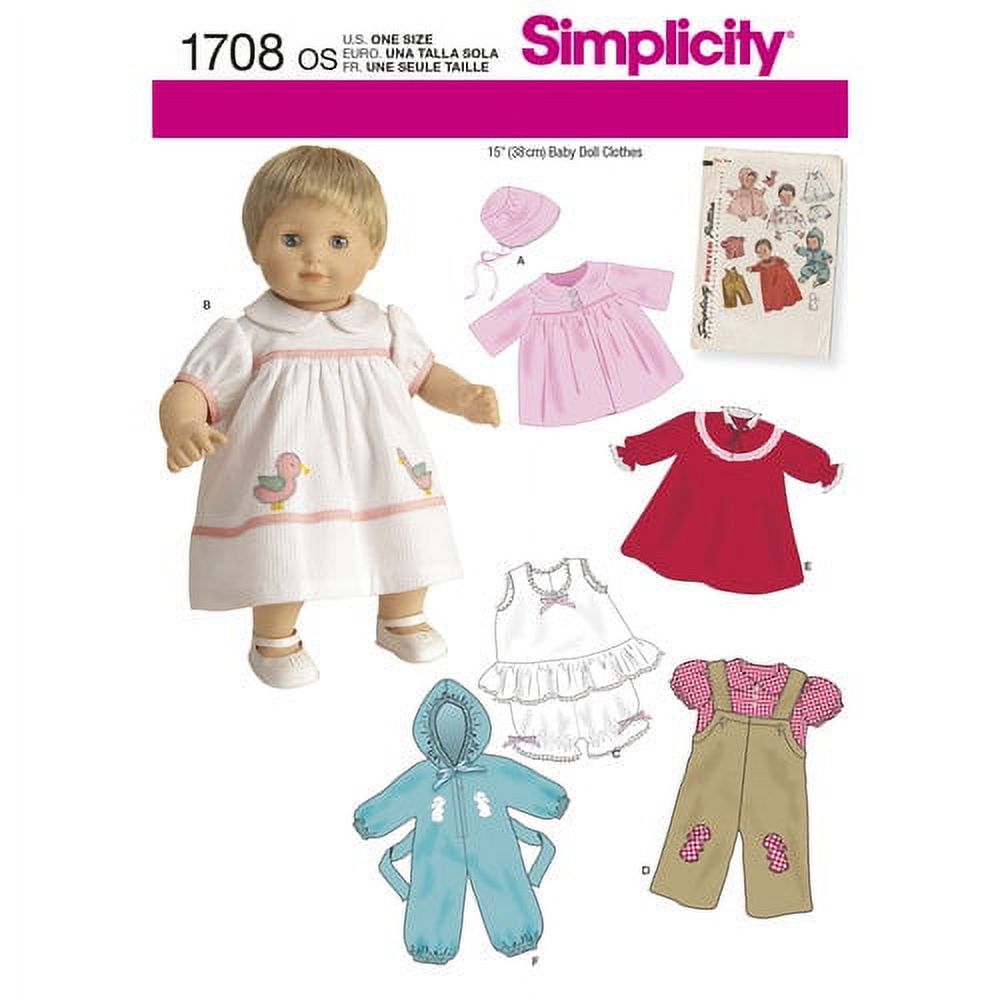 Simplicity Crafts 15" Baby Doll Clothes Pattern, 1 Each - image 1 of 3