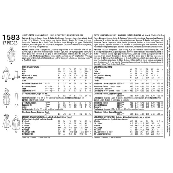 Simplicity Crafts Size 3-8 Costumes Pattern, 1 Each