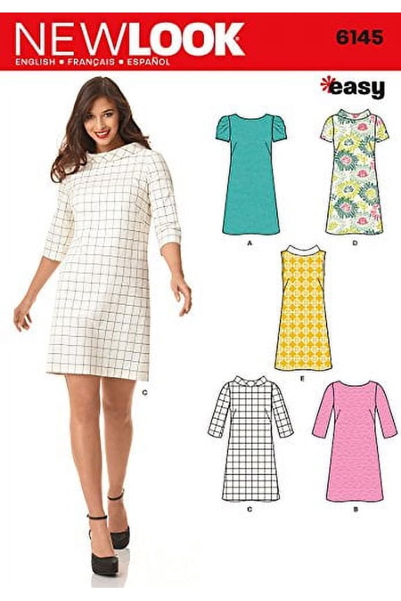 Creative Patterns New Look 6145 Misses' Dress, A (8-10-12-14-16-18)