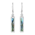 thumbnail image 1 of Simplicity Dangle Bar Abalone Shell Sterling Silver Earrings, 1 of 5