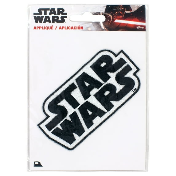 Simplicity Disney Star Wars Logo Iron-On Applique, Black White, 1 Each