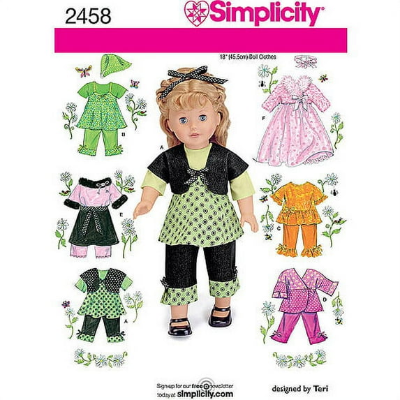 Simplicity Doll Clothes Pattern, 1 Each