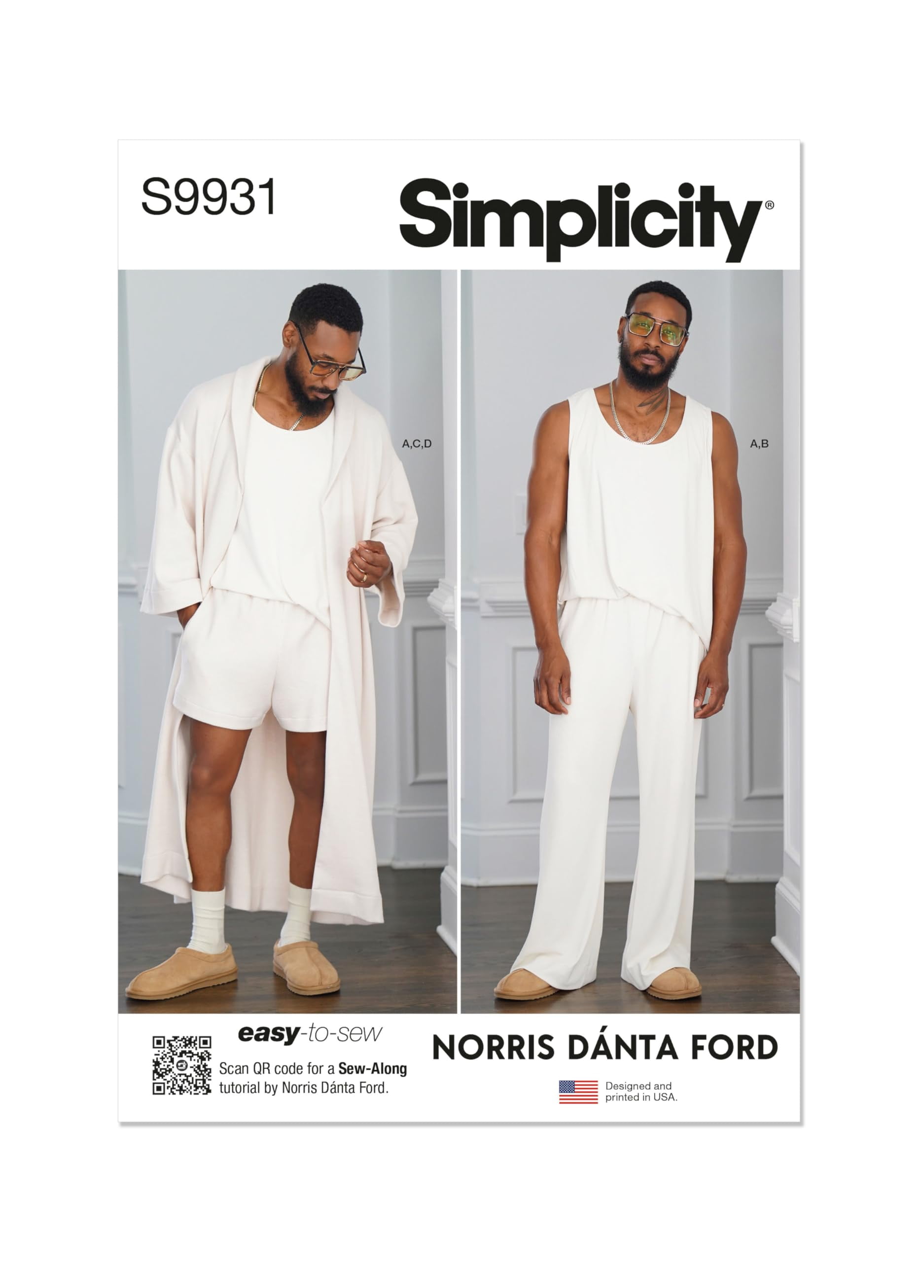 Simplicity Easy to Make Men's Robe, Knit Tank Top, Pants and Shorts ...