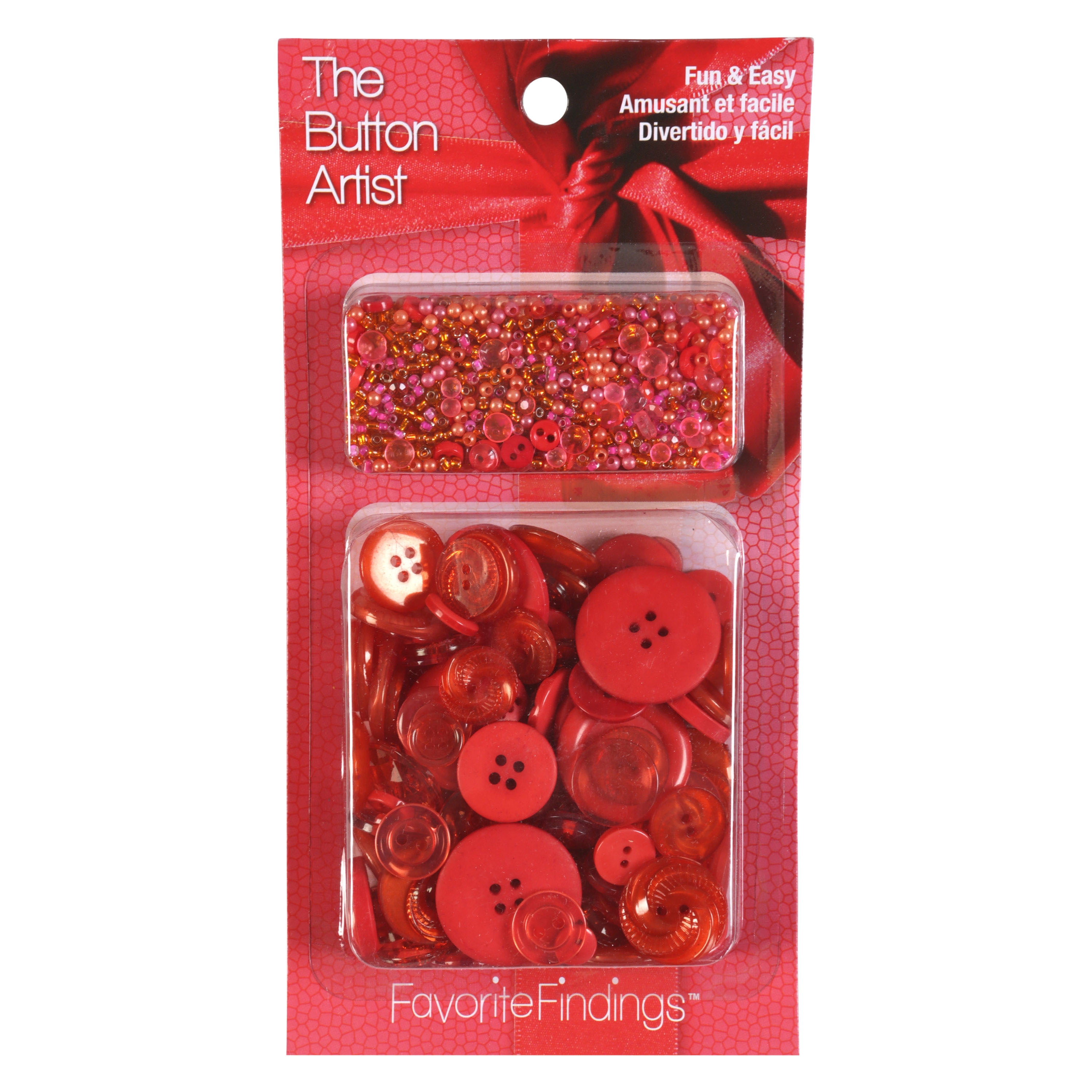 Simplicity Favorite Findings, The Button Artist, Azalea Pink Buttons And  Beads Pack, 4 Ounces
