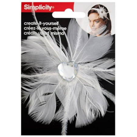 Simplicity Feather with Jewel, 1 Each