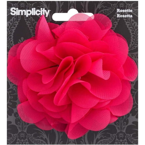 Simplicity Fuschsia Chiffon Rose Trim Flower Accessory