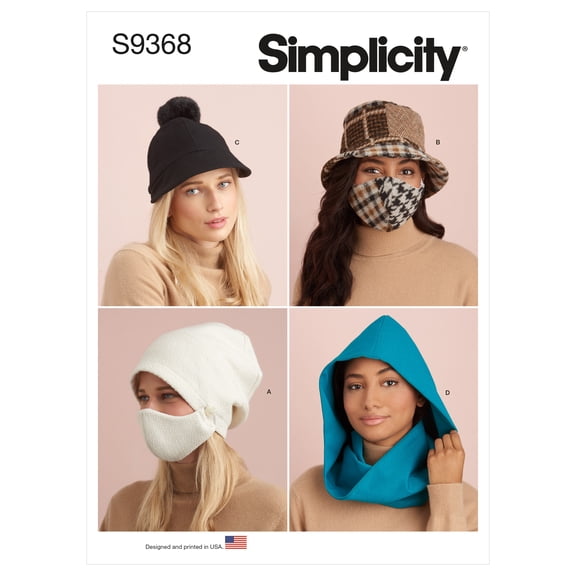 Simplicity Hat and Mask Set, Hooded Infinity Scarf and Mask-S-M-L-XL