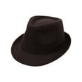 thumbnail image 1 of Simplicity Indiana Men's Adult Deluxe Structured Fedora Hat, Brown, 1 of 4
