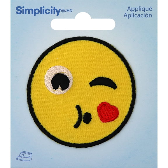 Simplicity Iron-On Kissy Smiley Applique, 1 Each